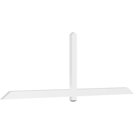 Ekena Millwork Eugene Architectural Grade PVC Gable Bracket, 108"W x 36"H x 2"D x 4"F, 8/12 Pitch GBP108X36X0204EUG00